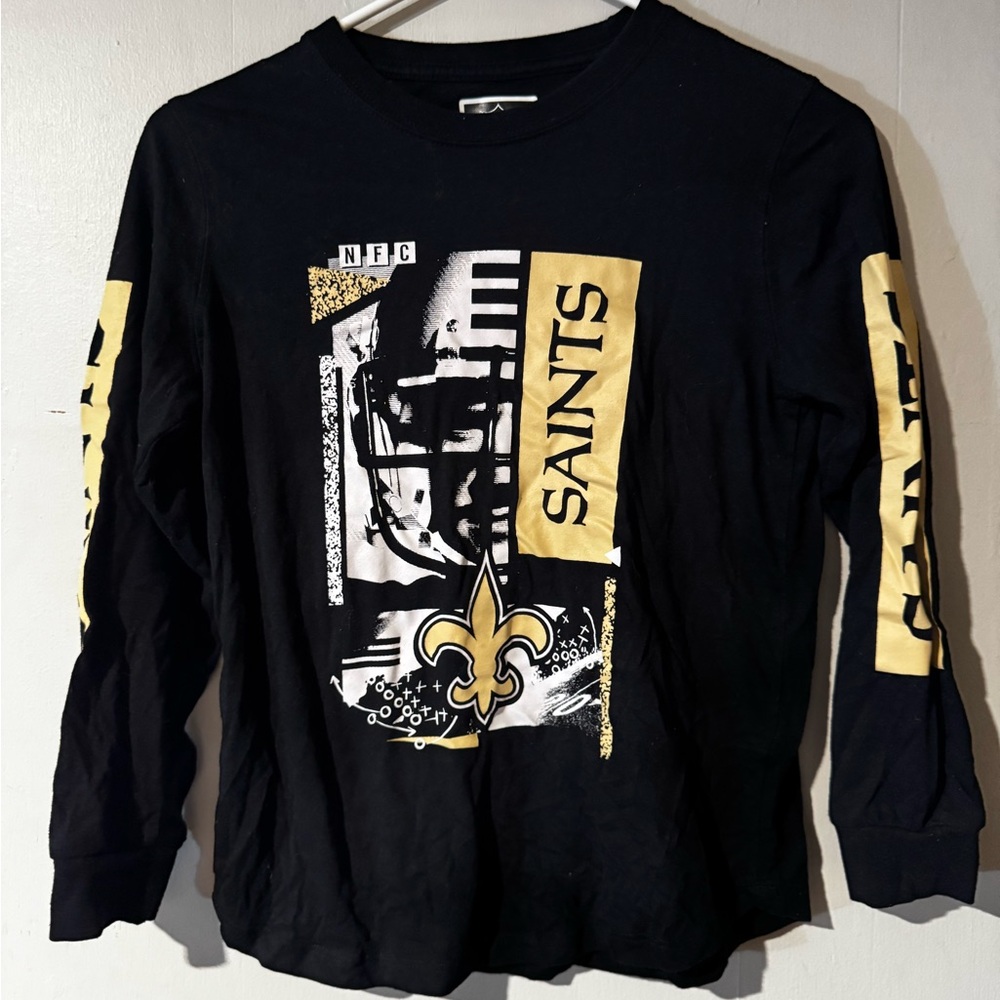 NFL Saints Black and Gold Long Sleeve Tee